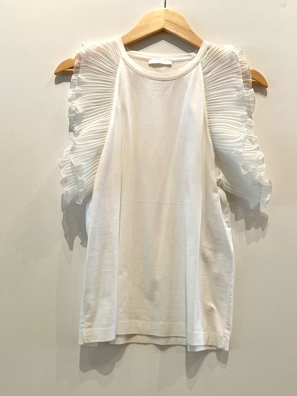 Chloe White Ruffle Sleeve Top